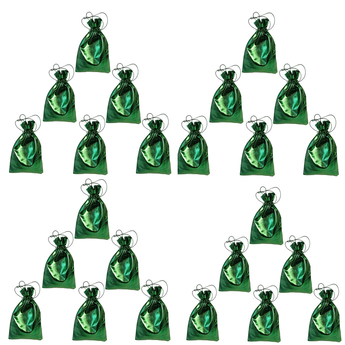 Organzabeutel grün-metallic