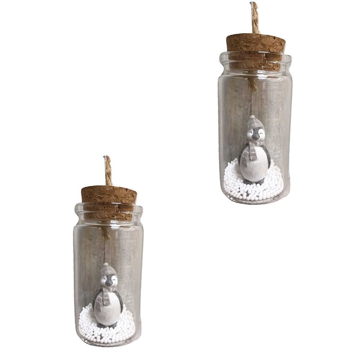 2 Hänger Pinguin im Glas