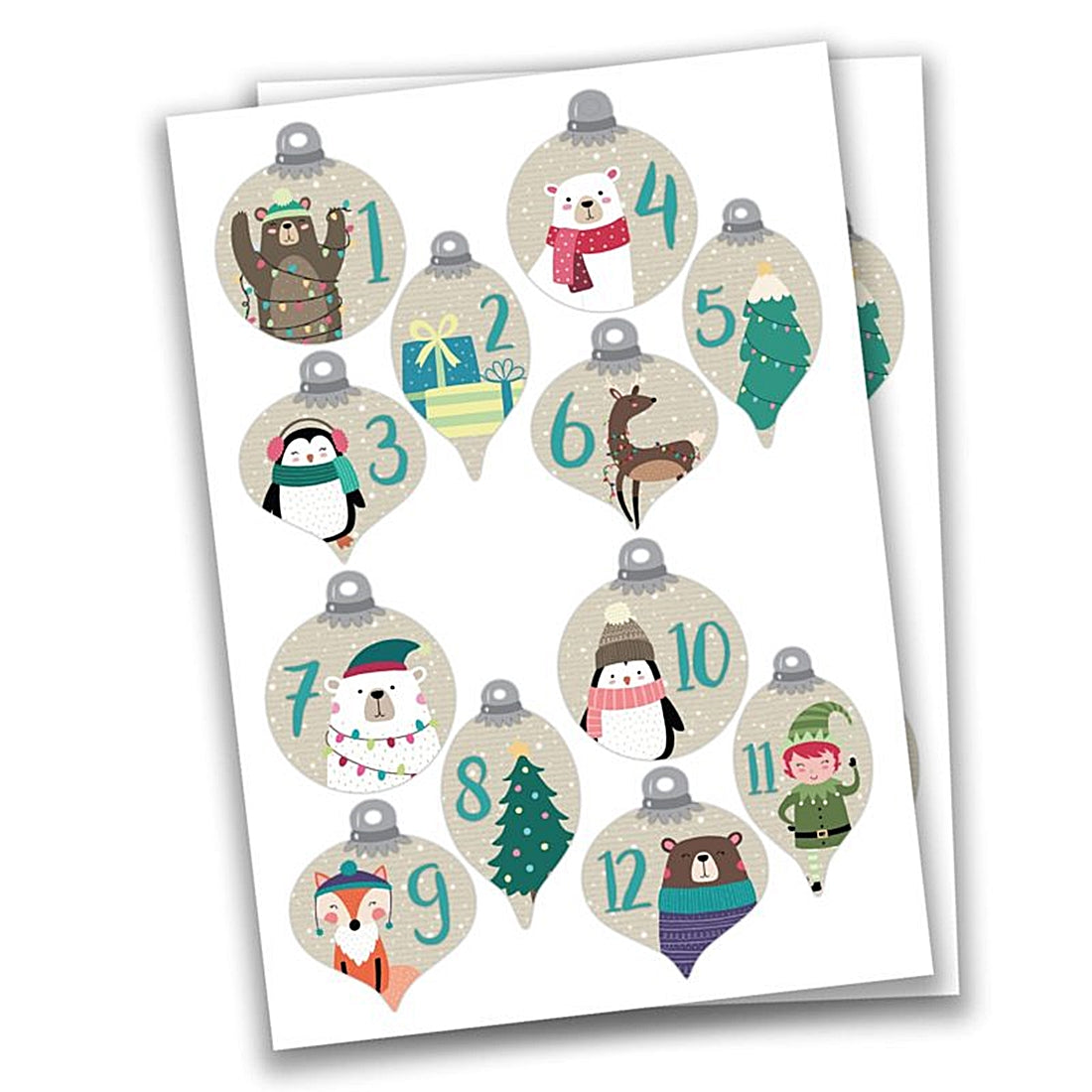 Adventskalender-Zahlen verschiedene Varianten