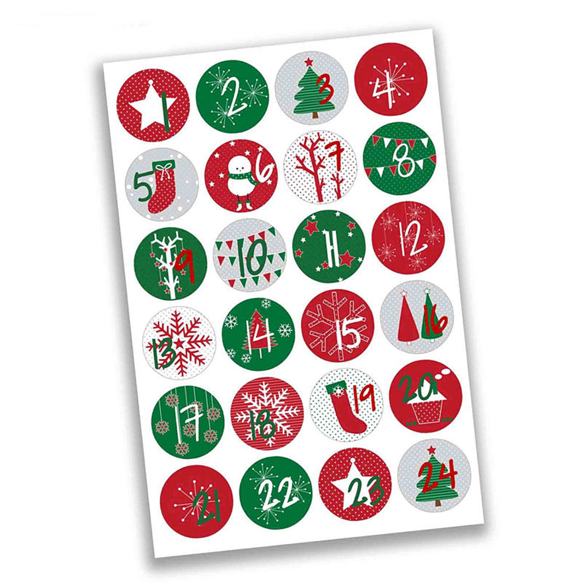 Adventskalender-Zahlen verschiedene Varianten