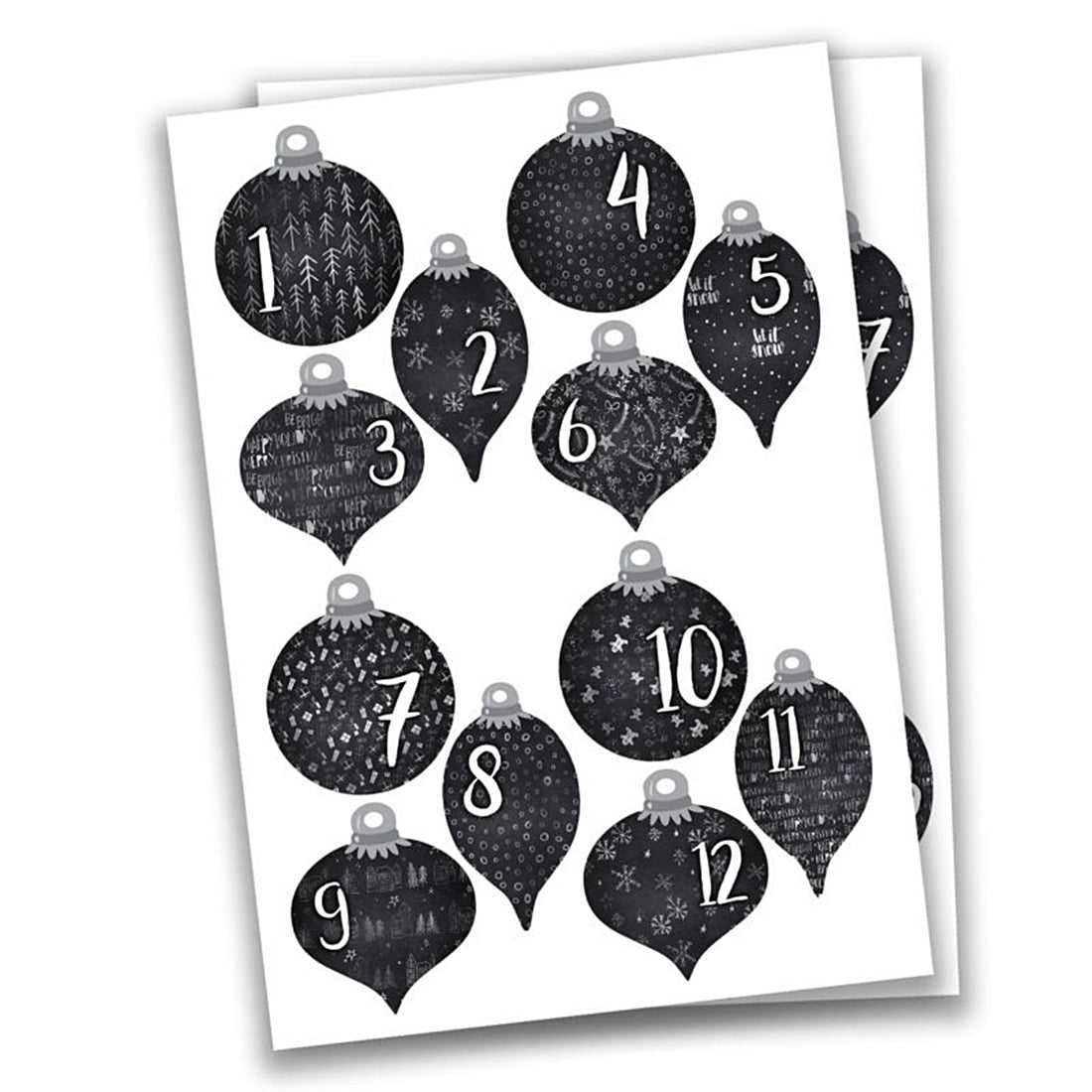 Adventskalender-Zahlen verschiedene Varianten