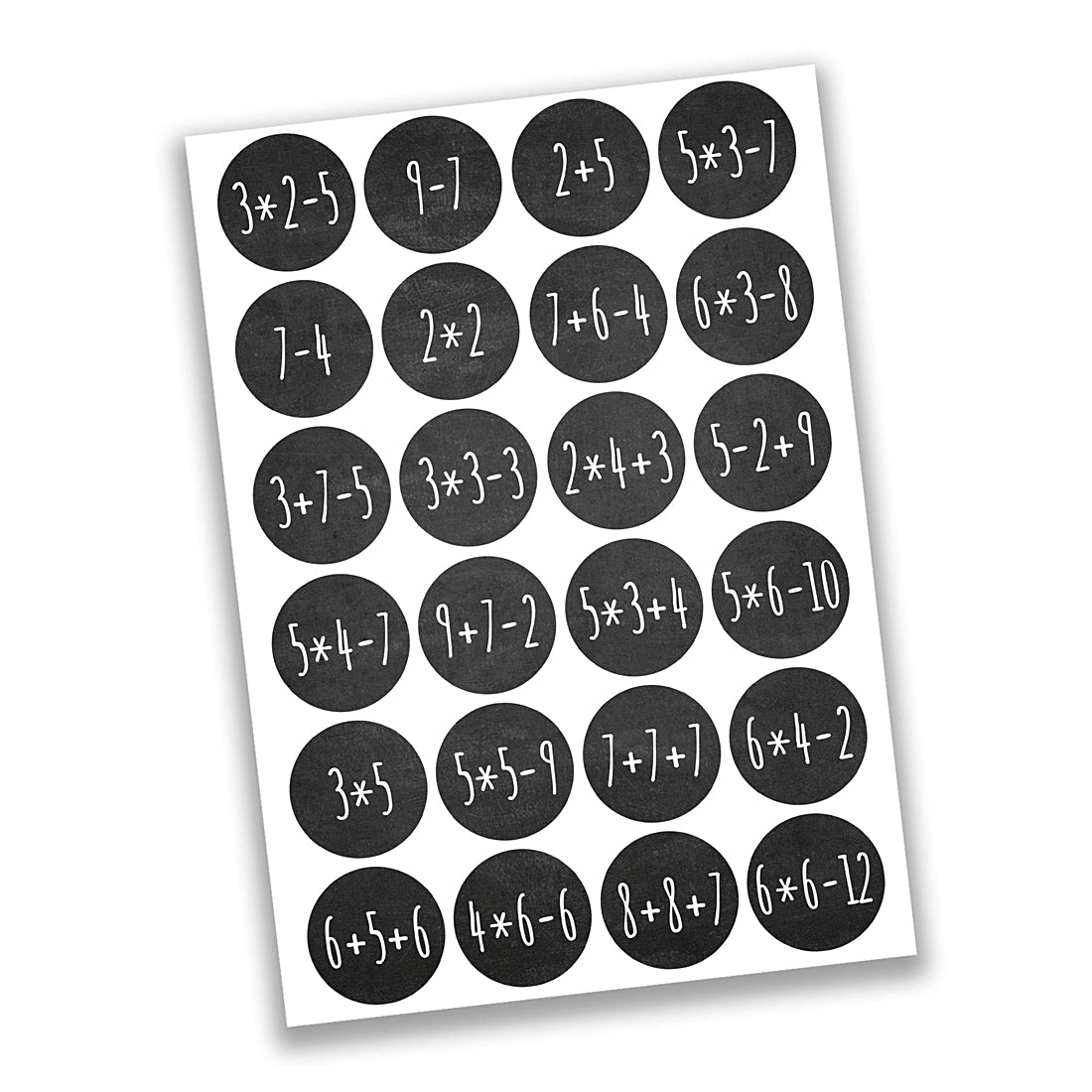 Adventskalender-Zahlen Rechenaufgaben