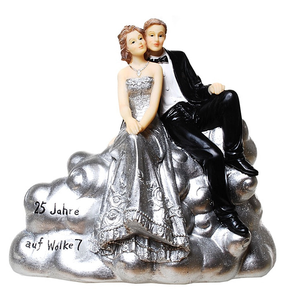 Spardose SILBER-HOCHZEITSPAAR AUF WOLKE 7