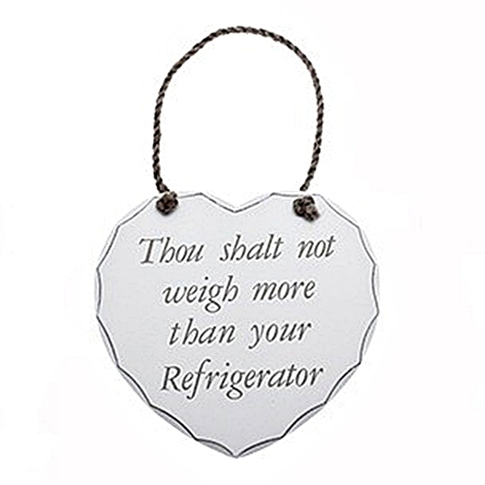 Holz-Schild in Herzform mit witzigem Diät-Spruch