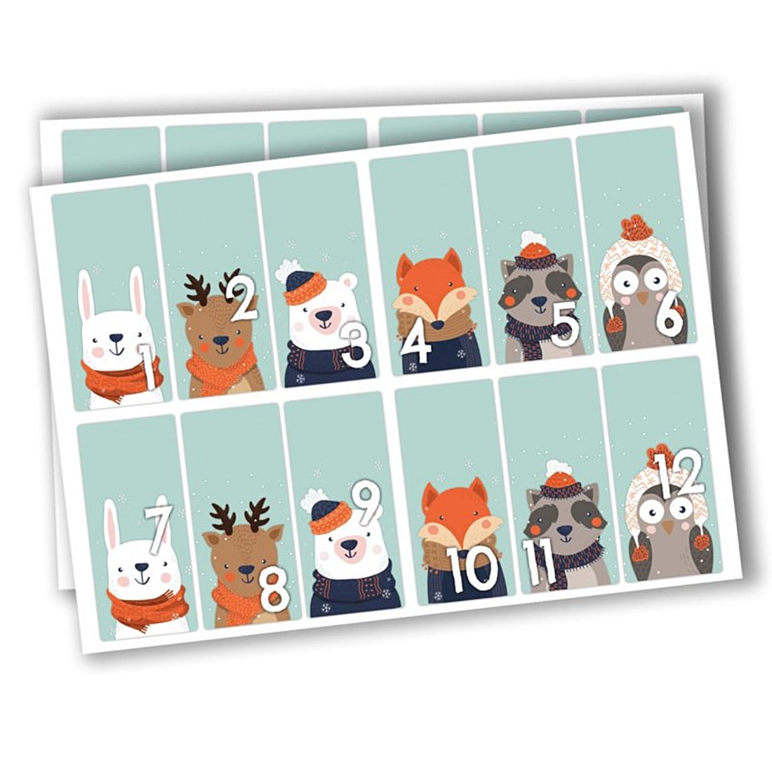 Adventskalender-Zahlen verschiedene Varianten