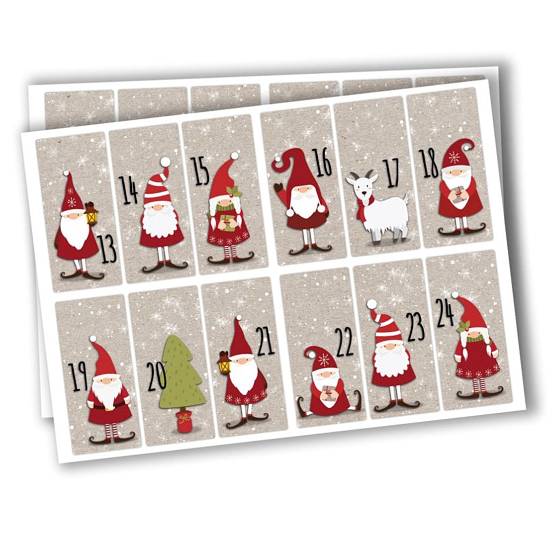 Adventskalender-Zahlen verschiedene Varianten