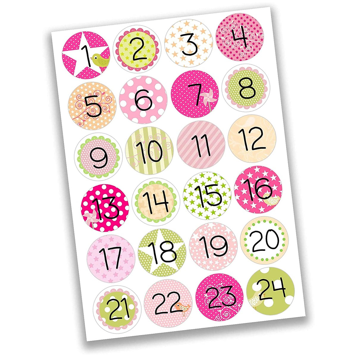 Adventskalender-Zahlen verschiedene Varianten