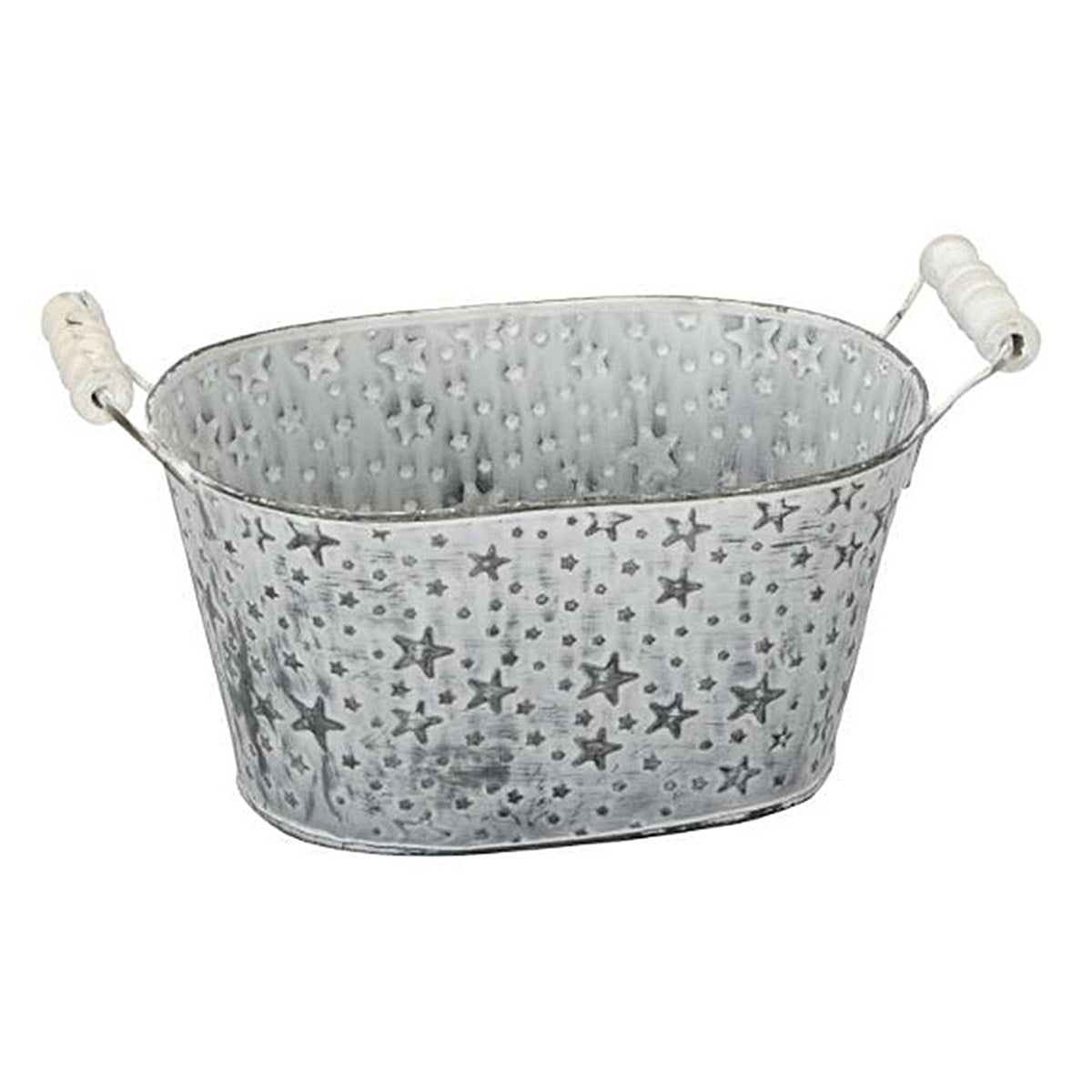 Pflanztopf mit Sternen oval