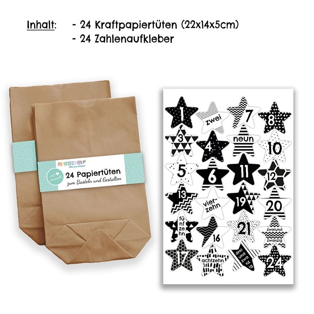 Adventskalender Mini-Set Sterne