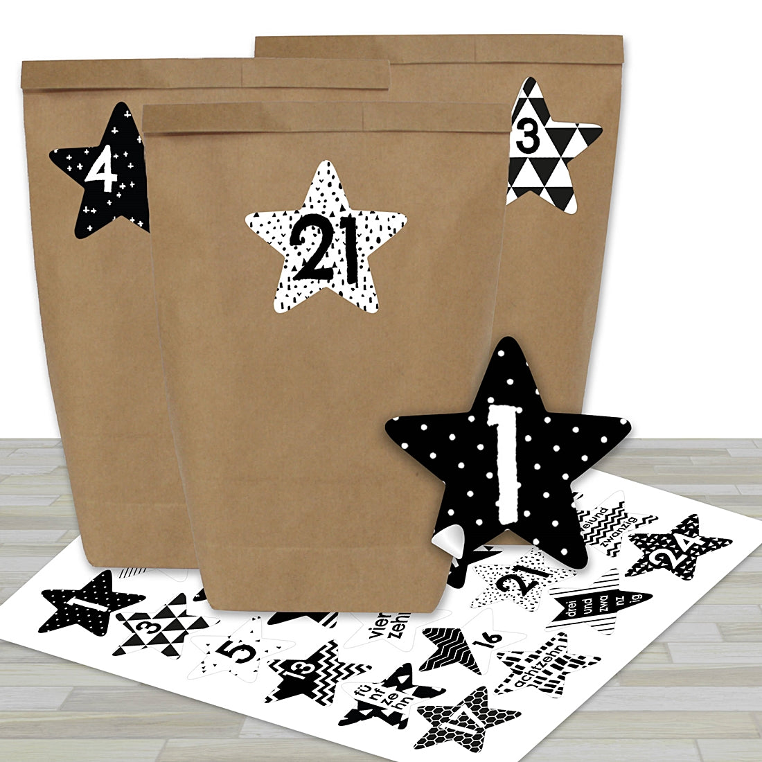 Adventskalender Mini-Set Sterne