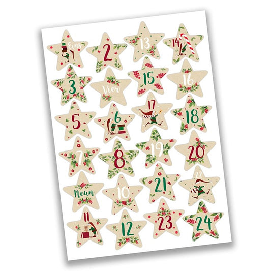 Adventskalender-Zahlen Mistletoe