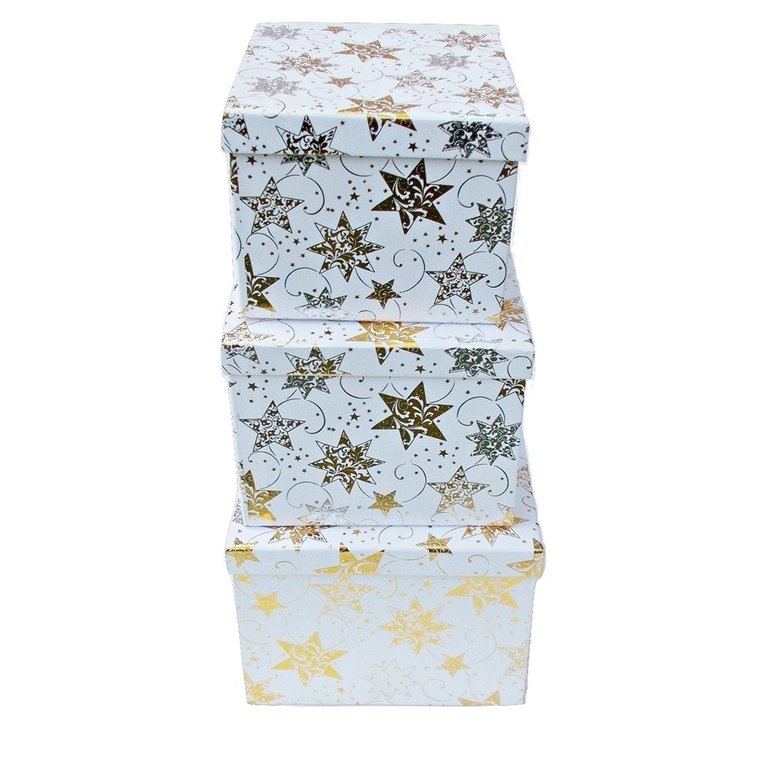 Geschenkbox mit schimmernden Sternen