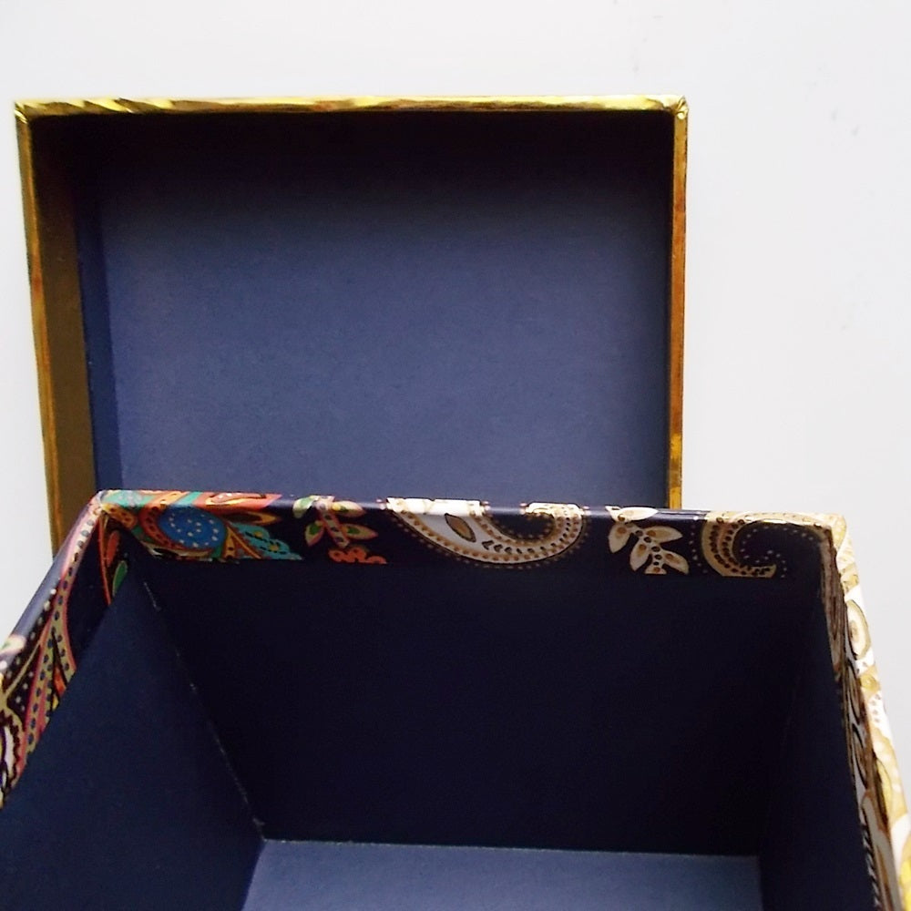 Geschenkbox PAISLEY blau/gold