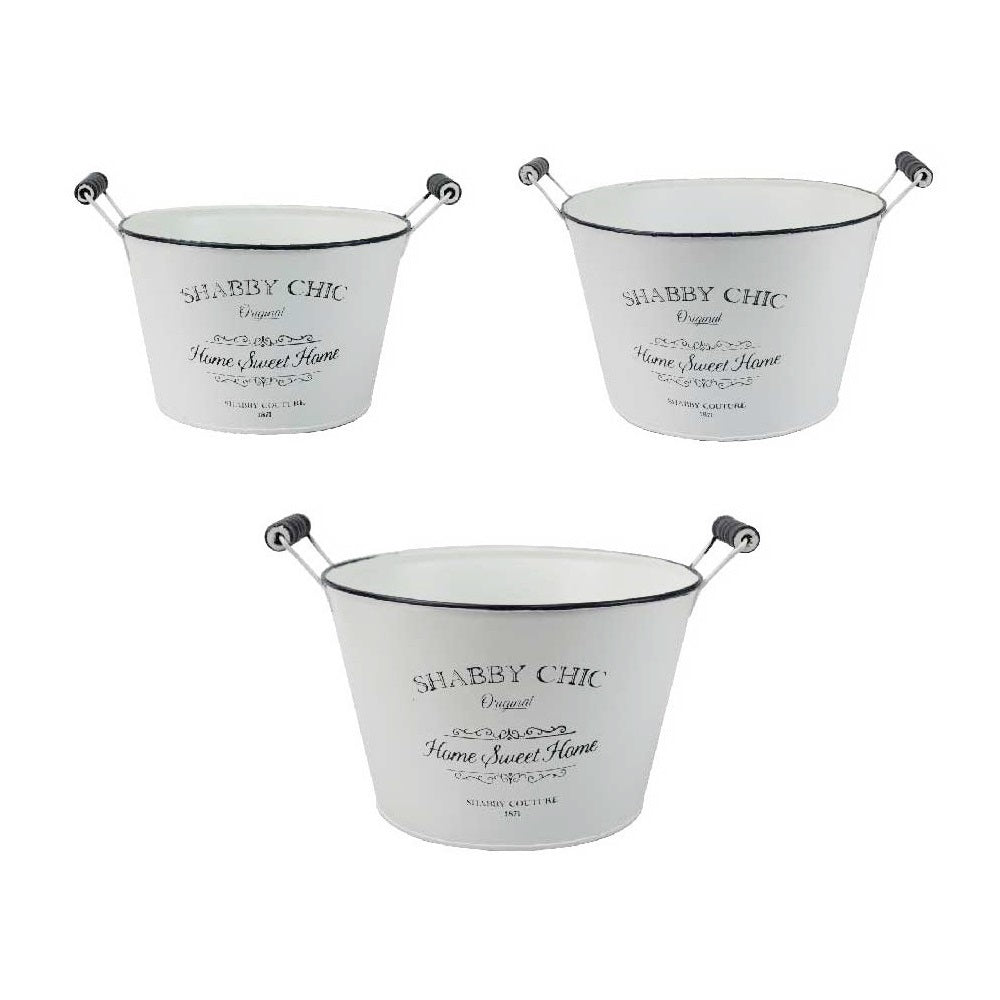 3er-Set Shabby Chic Pflanzgefäße