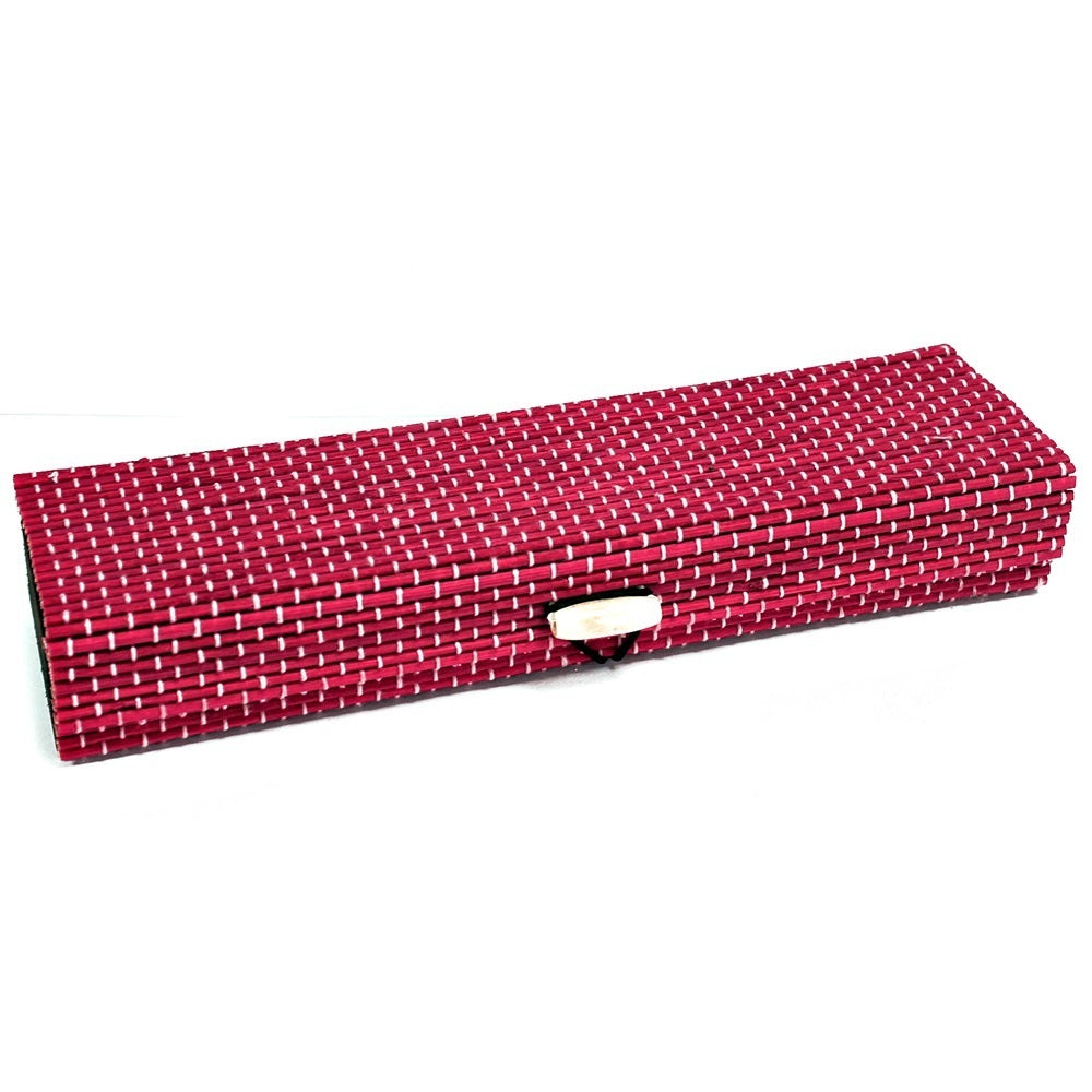 BAMBUS-Etui rot ca. 22 x 6 x 3.5 cm