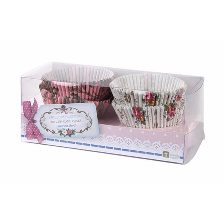 100 Papierbackförmchen FLOWERS