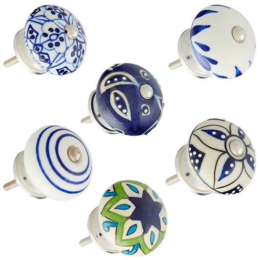 Schubladenknopf blau 6er-Set (6)