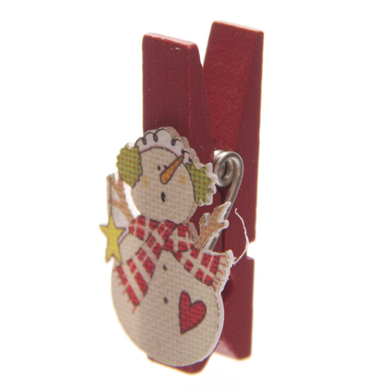 Schneemann Deko-Klammern