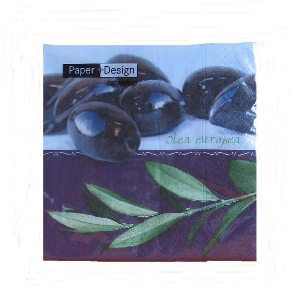 20 Zellstoff-Servietten OLIVEN