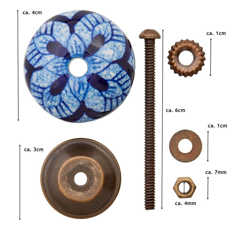 Schubladenknopf blau 6er-Set (1)