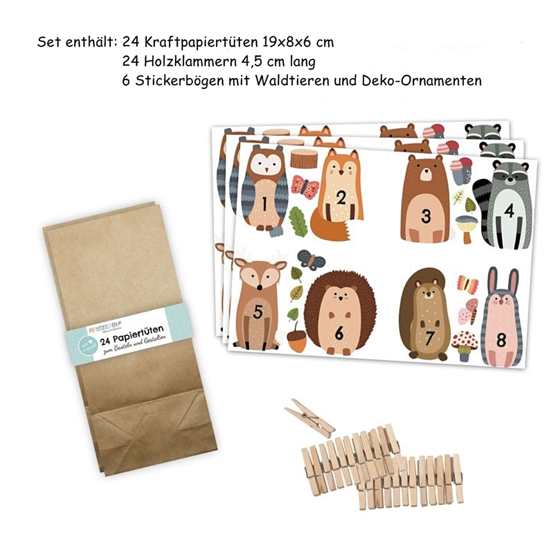 Adventskalender-Set Waldtiere II