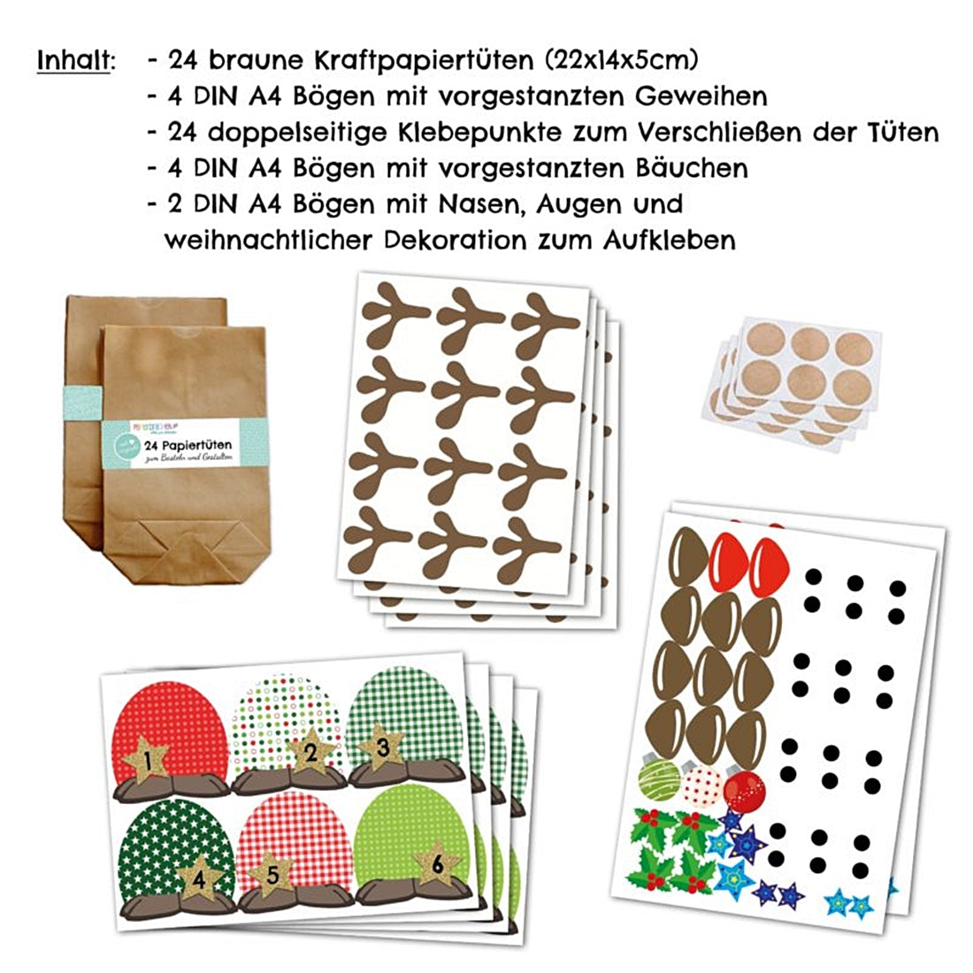 Adventskalender-Set Rentiere I