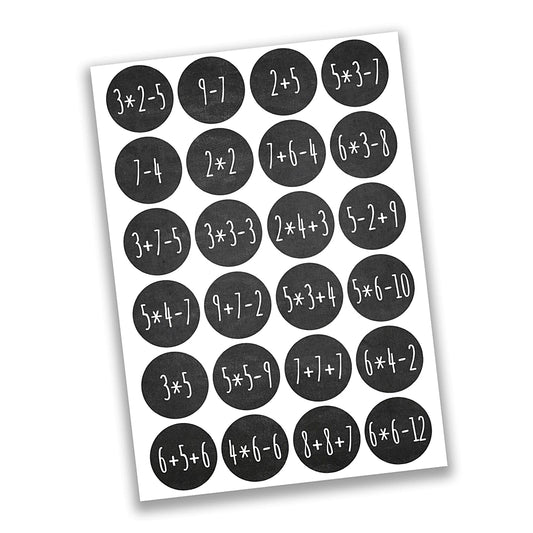 Adventskalender-Zahlen Rechenaufgaben