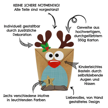 Adventskalender-Set Rentiere III