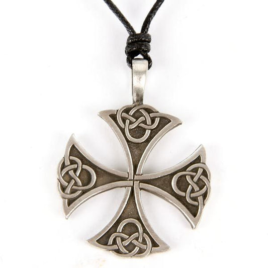 Kreuz aus Zinn mit keltischen Knoten