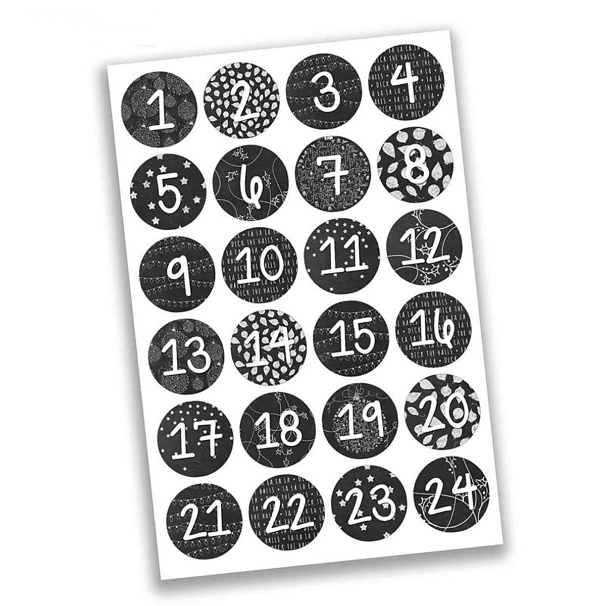 Adventskalender-Zahlen schwarz/weiß